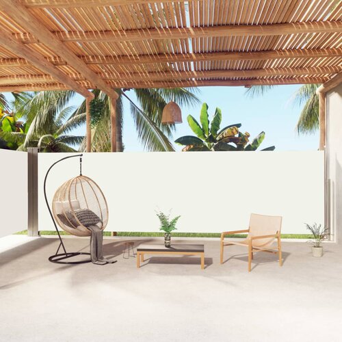VidaXL Uvlačiva bočna tenda krem 180 x 1000 cm Slike