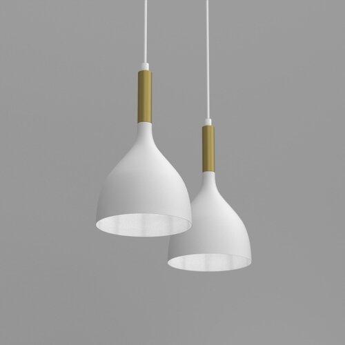  Visilica na sajli NOAK 2xE27/15W/230V beli/zlatni Slike