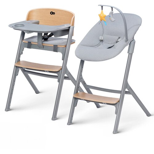 Kinderkraft Hranilica Livy Wood + njihaljka Calmee siva Slike