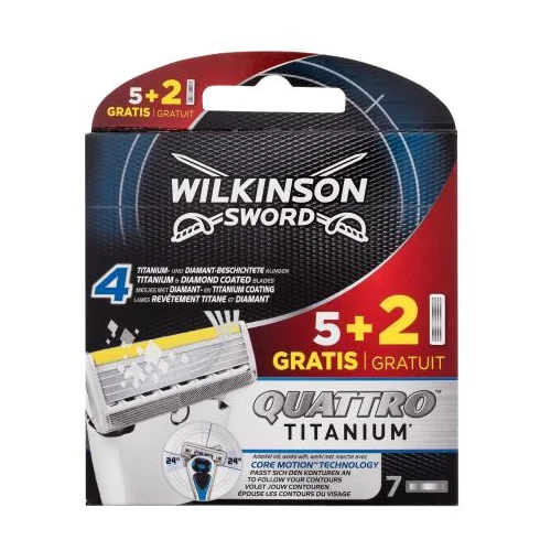 Wilkinson Sword Quattro Titanium zamjenske britvice 7 kom za moške