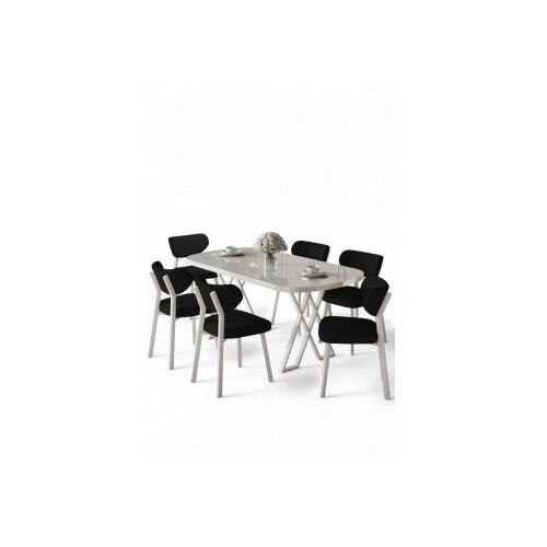 Hanah home Set trpezarijskog stola i stolica (7 delova) Axton White Black Cene