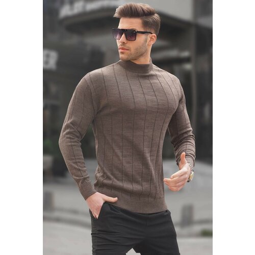 Madmext Sweater - Brown - Slim fit Slike