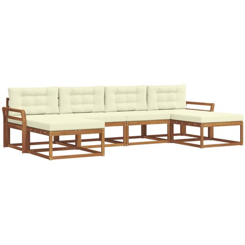  Set vanjskih sofa 6 kom. Prirodna i krem Smeđa 333 x 162,5 x 73 cm Slike