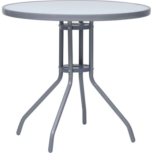  5-dijelni vrtni blagovaonski set aluminij i tekstilen srebrni Slike