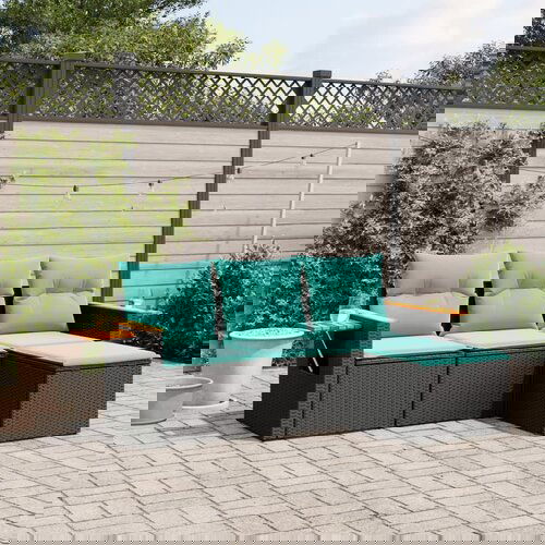 vidaXL 4-dijelni set vrtnih sofa od poliratana s jastucima crni Cijene