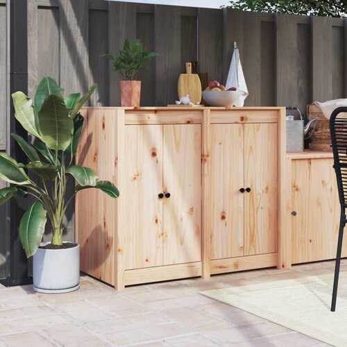 vidaXL Zunanja kuhinjska vrata 2 kosa bela 50x9x82 cm trdna borovina Cene