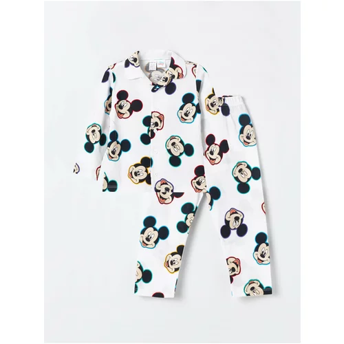 LC Waikiki Shirt Collar Long Sleeve Mickey Mouse Printed Baby Boy Pajamas Suit