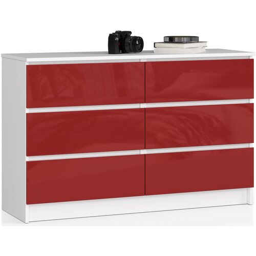 AKORD KOMODA K120 6SZ CLP RDEČI GLOS, (21703164) Slike