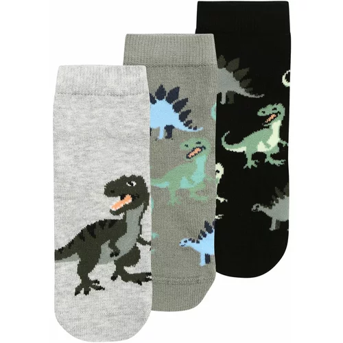 Lindex Čarape siva / svijetlosiva / zelena / crna