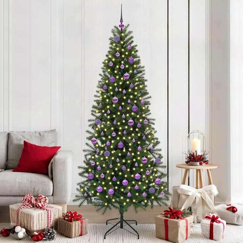 vidaXL Umestno božično drevo med 300 LED Zelena 210 cm PE in PVC Cene