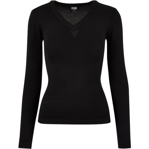UC Ladies Ladies Knitted V-Neck Sweater black Slike