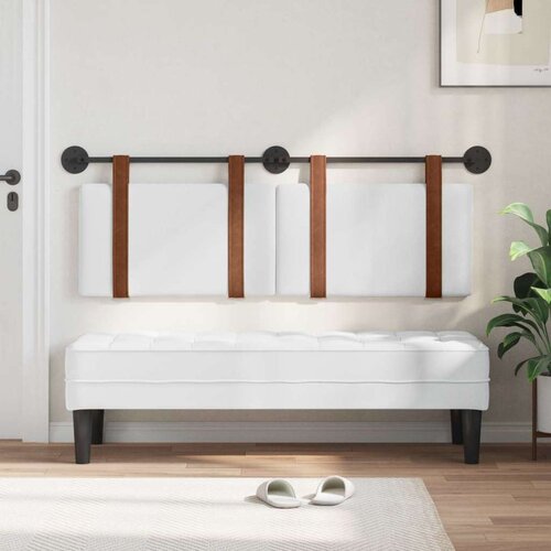  Držeće uzglavlje Zidne Bijeli 130 x 55 x 5 cm Antikni PU - Bijeli 120 cm bez LED Slike