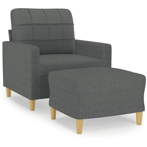  Fotelja s tabureom tamnosiva 60 cm od tkanine Slike