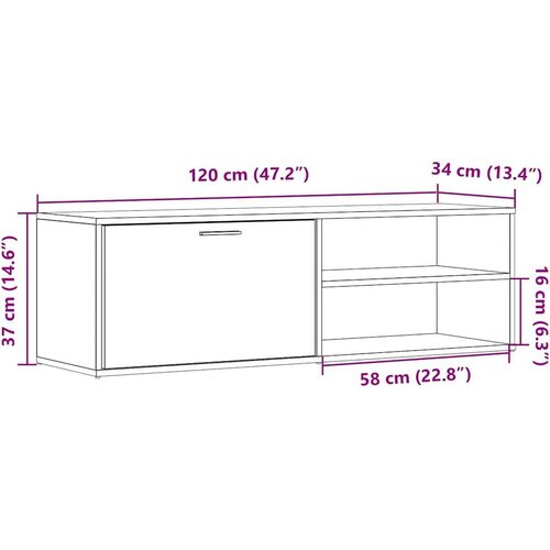 VidaXL TV ormarić staro drvo 120x34x37 cm konstruirano drvo Slike