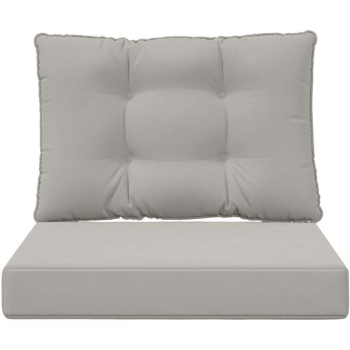  Jastuk za vanjsku sofU 2 pcs Sivi Poliester - Sivi 60 x 60 cm 1x sjedalo +1x naslon (2D s bartagom) Slike