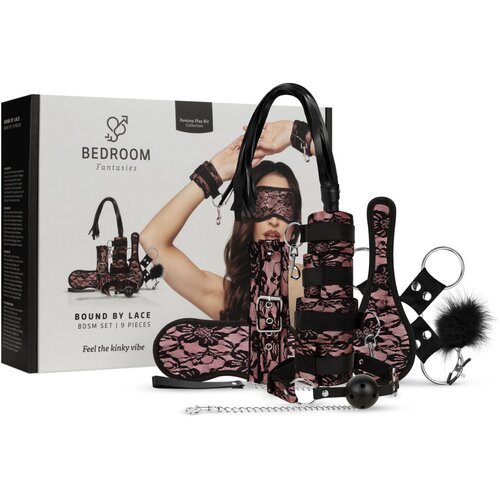 Bedroom Fantasies - Bound by Lace - 8 Piece SM Set - Pink Cene