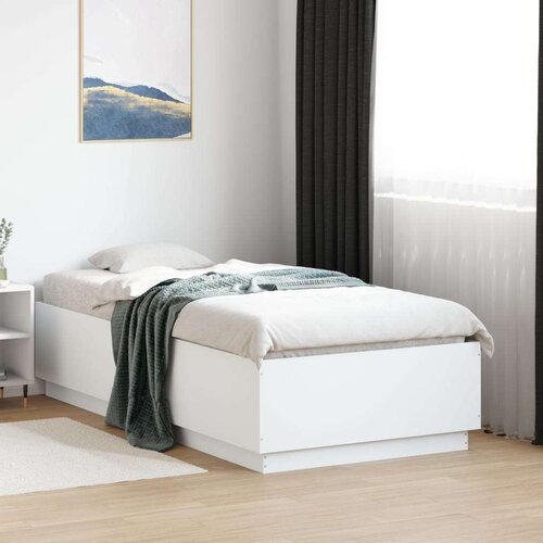  Okvir za krevet s LED svjetlima 90x190 cm konstruirano drvo Slike