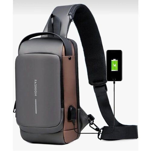 Dewberry 76297 Shoulder Bag with USB Charging Port and Lock-BLACK Slike