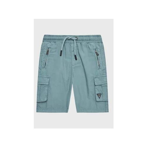 Guess Kratke hlače iz tkanine N2RD01 D3XN0 Modra Regular Fit
