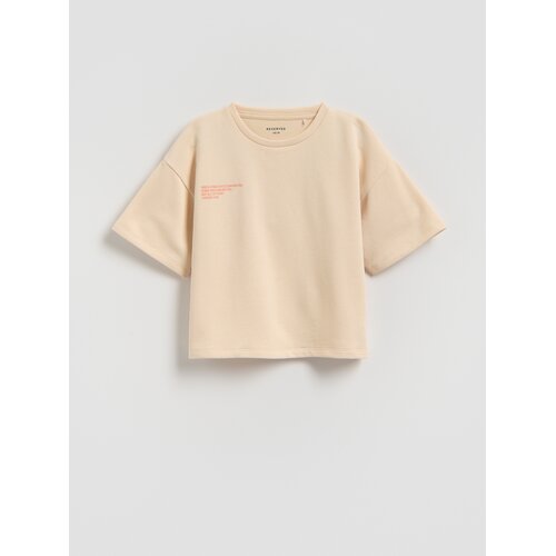 Reserved Ležerni t-shirt s printom - bež Cijene