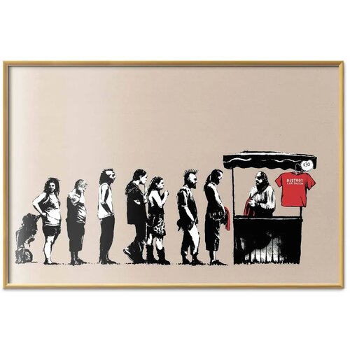  Plakat - Destroy Capitalism 90x60 Zlatni okvir Cene
