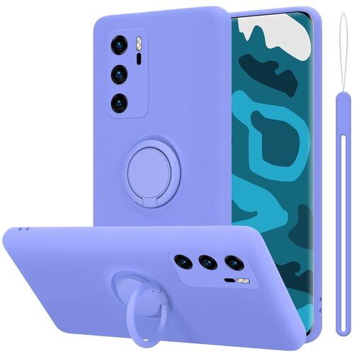 Cadorabo Ohi&scaron;je, združljiv s Huawei v tekoči lahki vijolični barvi - za&scaron;čitni pokrov iz fleksibilnega silikona TPU z obročem, (20583665) Cene