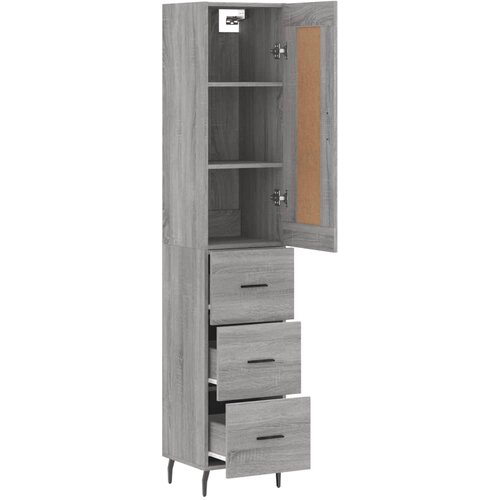  Visoka komoda siva sonome 34,5x34x180 cm od konstruiranog drva Slike
