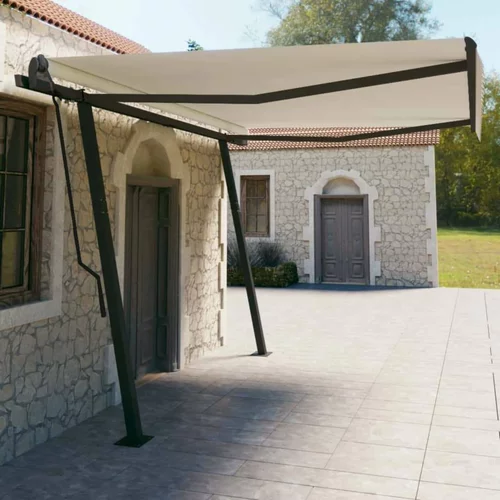  Avtomatsko zložljiva tenda s stebrički 4,5x3 m krem, (20702849)