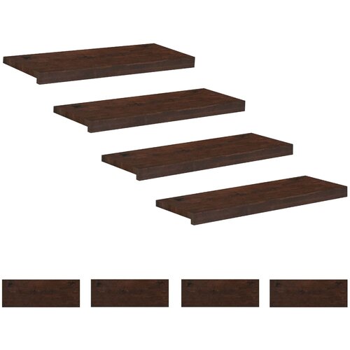 Step treads 8 kom. 80 x 25 x 2 cm Tamno smeđa Čvrsto drvo bukve Slike