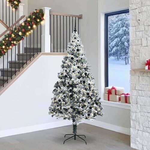 vidaXL Umestno božično drevo med 300 LED Zelena 240 x 150 cm Cene