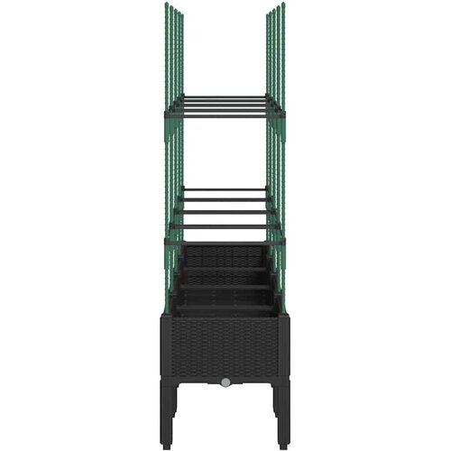  Vrtna sadilica s re&amp;scaron;etkom crna 160 x 40 x 142,5 cm PP Slike
