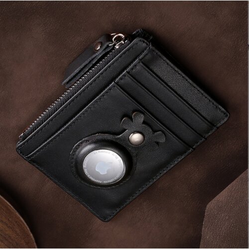 INF Usnjena denarnica z blokiranjem RFID in držalom AirTag Black, (21575355) Cene
