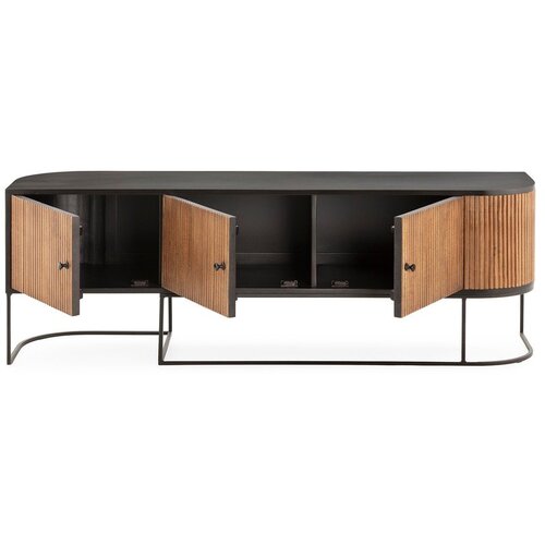 MOME TV komoda od masivnog manga u prirodnoj boji 160x55x40 cm Curve &amp;ndash; Slike