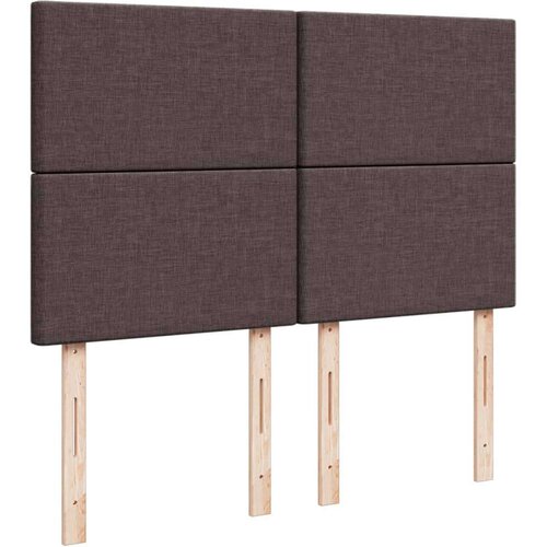 VidaXL Krevet s oprugama i madracem tamnosmeđi 140x200 cm tkanina Slike
