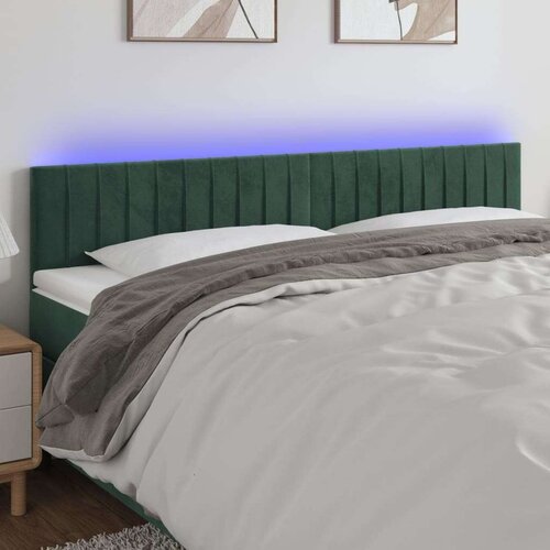  LED posteljno vzglavje temno zeleno 180x5x78/88 cm žamet, (20954486) Slike