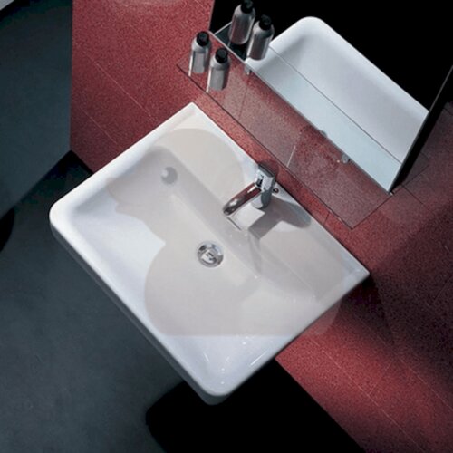 Laufen H8189510001041 Pro 55 x 48 cm pravokotni stenski keramični umivalnik z odprtino za armaturo Slike