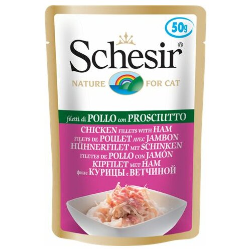 Schesir hrana u kecici za mačke preliv tuna, piletina i šunka 50gr Cene