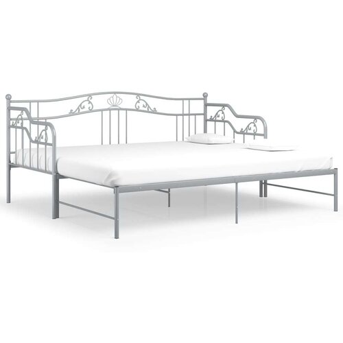 VidaXL okvir za krevet na razvlačenje sivi metalni 90 x 200 cm Slike