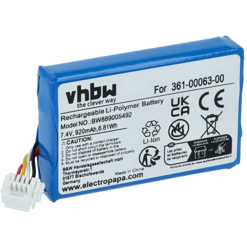 VHBW Baterija za Garmin BMW Motorrad Navigator 5 / 6, 361-00063-00, 920 mAh Cene