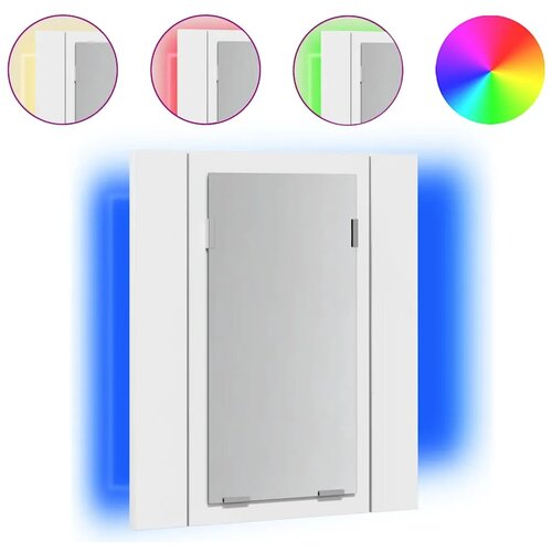  LED kupaonski ormarić s ogledalom bijeli 40x12x45 cm akrilni - Bijela - OUTLET - NEPREUZETO Slike