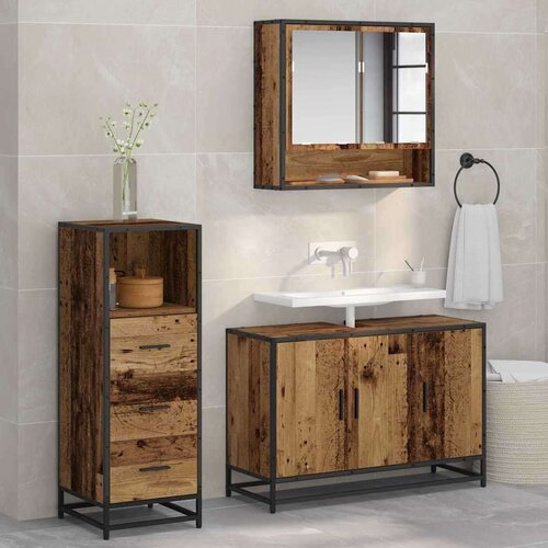 vidaXL set namještaja za kupaonicu 3 pcs staro drvo 90 x 33 x 60 cm Cene
