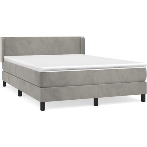  Krevet s oprugama i madracem svjetlosivi 140x190 cm bar&amp;scaron;unasti Slike