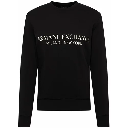 Armani Exchange Sweater majica crna / bijela