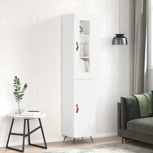 vidaXL Visoka omara bela 34,5x34x180 cm inženirski les Cene