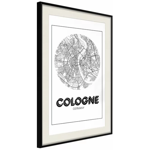  Poster - City Map: Cologne (Round) 40x60