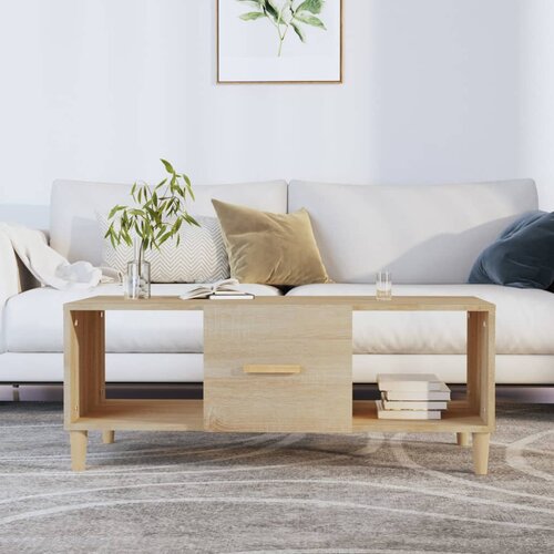 VidaXL Klubska mizica sonoma hrast 102x50x40 cm inženirski les Slike