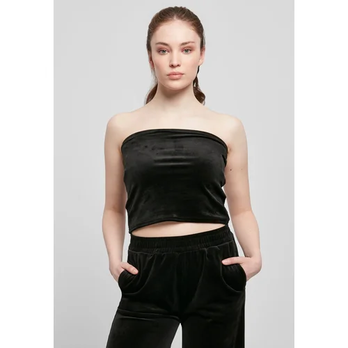 UC Ladies Women's short velvet top black