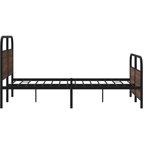 VidaXL metalni okvir kreveta bez madraca smeđa boja hrasta 140x190 cm Slike