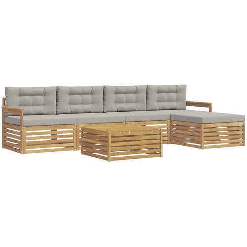 vidaXL Zunanja garnitura za sedenje 7 pcs Bela in svetlo siva, (5000280683) Cene