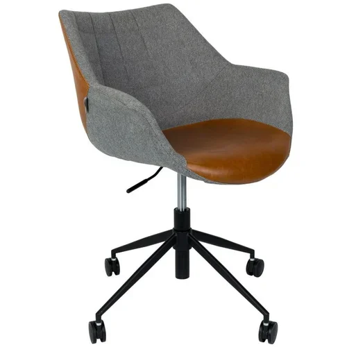 Zuiver Siv pisarniški stol z rjavimi detajli Doulton